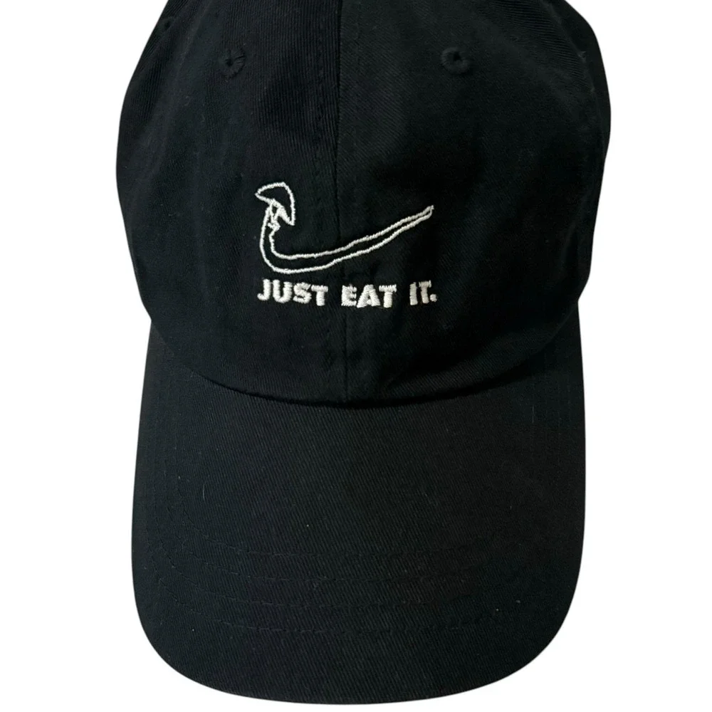 The Classics Just Eat It. 100% Cotton Baseball Cap Adjustable Back Dad Hat Black